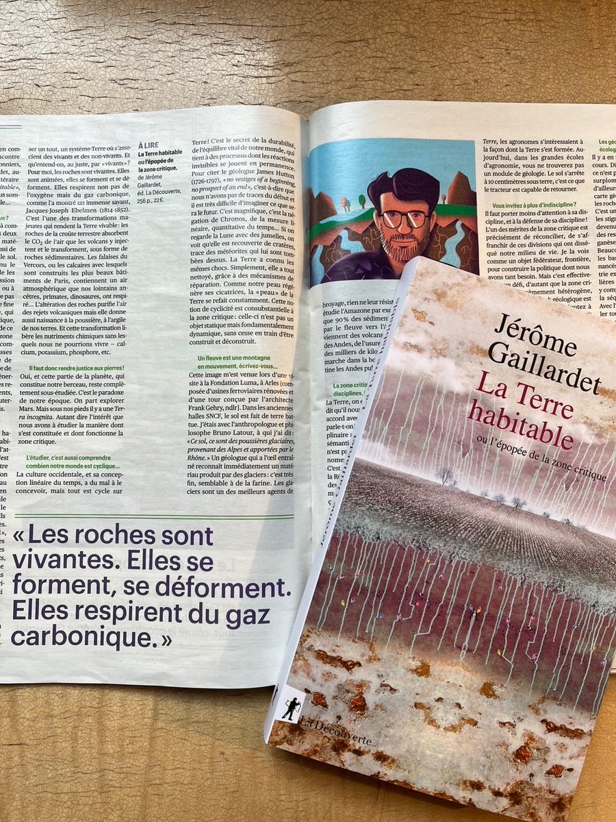 🌏The top of the biotope
Dans un entretien pour <a href="/Telerama/">Télérama</a>, Jérôme Gaillardet nous apprend ce qu'est la "zone critique" au cœur de son livre "La Terre habitable". Une zone qui sera bientôt inhabitable si on ne lui accorde pas l’attention qu’elle mérite alerte le géochimiste !