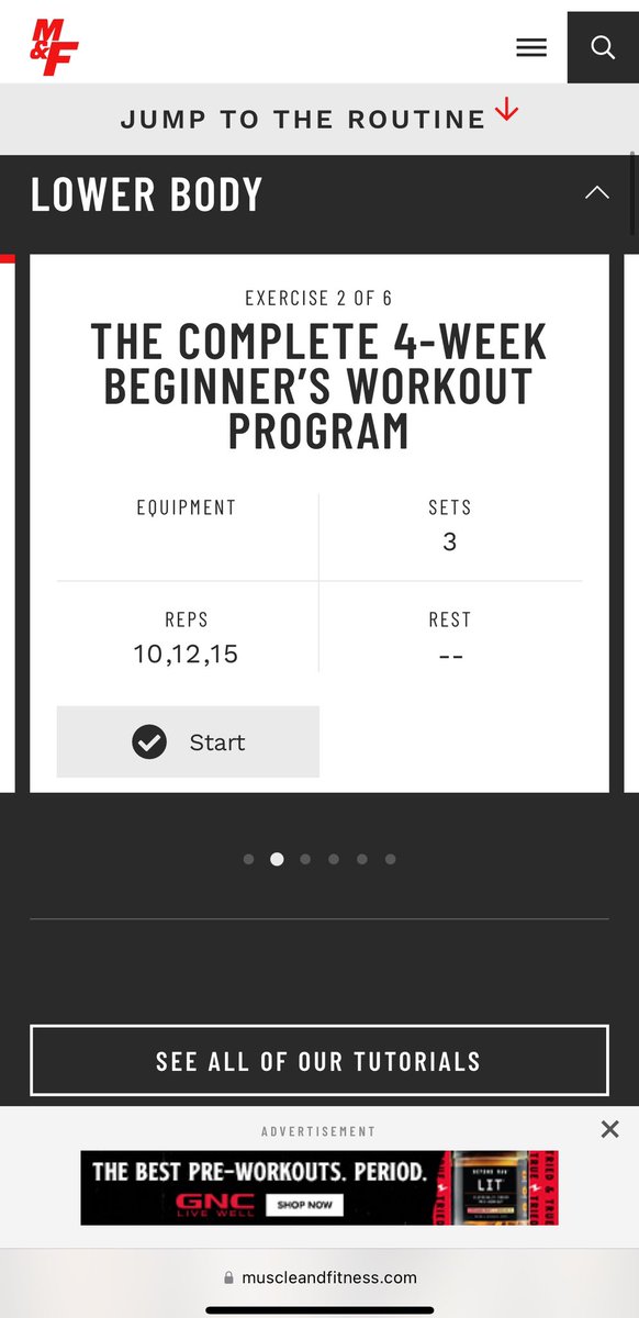 kylek85's tweet photo. @muscle_fitness Week 2. Lower Body.  Exercise 2 has an error on the page. Doesn’t show the specific workout just repeats the title of the article. https://t.co/iSA3rDeEpa