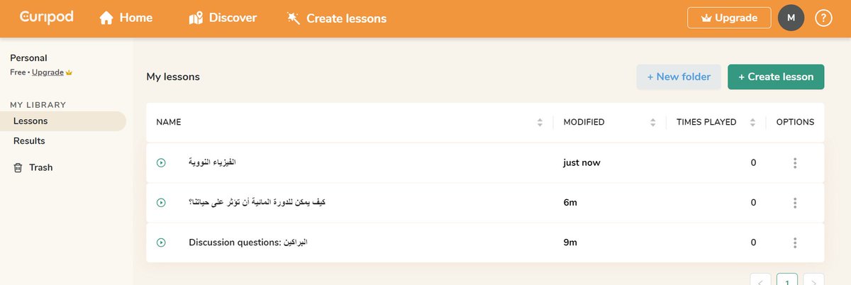 إنشي درسك التفاعلي وشاركه مع طلابك بكل سهولة

موقع Curipod يساعدك على تصميم درس مع 
الأنشطة التفاعلية ومن ثم مشاركته
الموقع سهل الأستخدام ويعمل بالذكاء الاصطناعي

رابط الموقع curipod.com