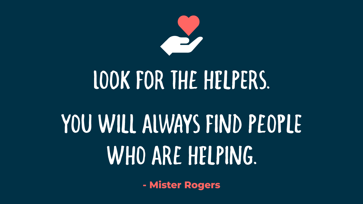 mrswachs's tweet image. Helpers come in all sizes and shapes. #FredMethod #kindnesscounts 143💓