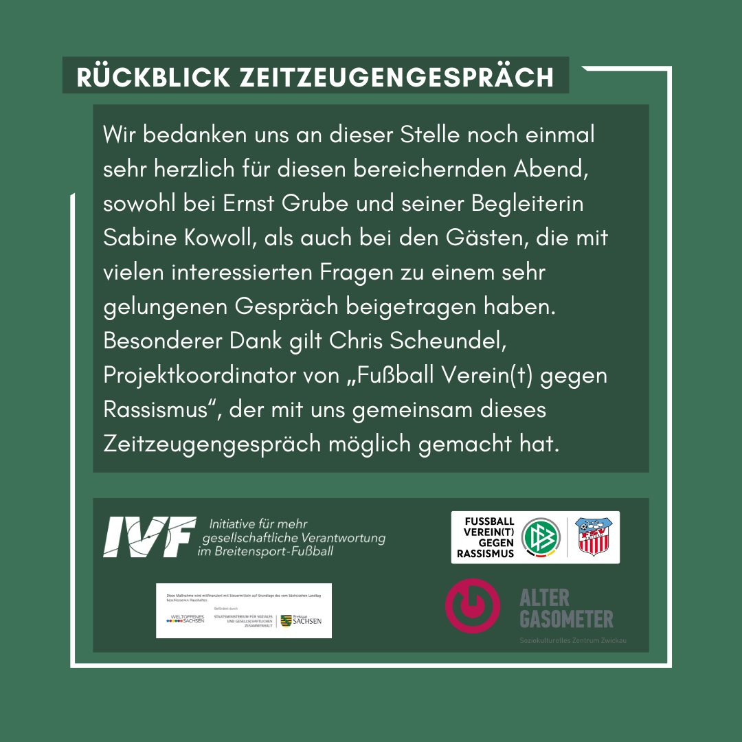 Vor etwa zwei Wochen hatten wir ein spannendes und emotionales Zeitzeugengespräch mit Ernst Grube. Falls ihr es verpasst habt, könnt ihr hier nochmal nachlesen, worum es ging.
#niewieder #niewiederistjetzt #einvereinfueralle #ivfleipzig