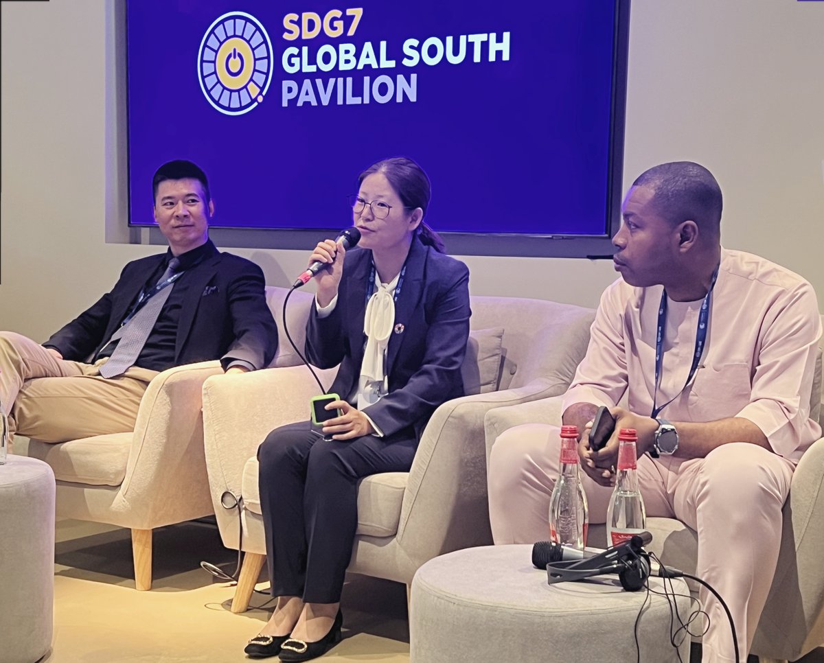 szpowersolution's tweet photo. @szpowersolution's Founder Li Xia is honored to be invited to attend #COP28 to share our new energy practice in #Africa at the main venue of organiser @SEforALLorg. https://t.co/UryRNk2dKp
