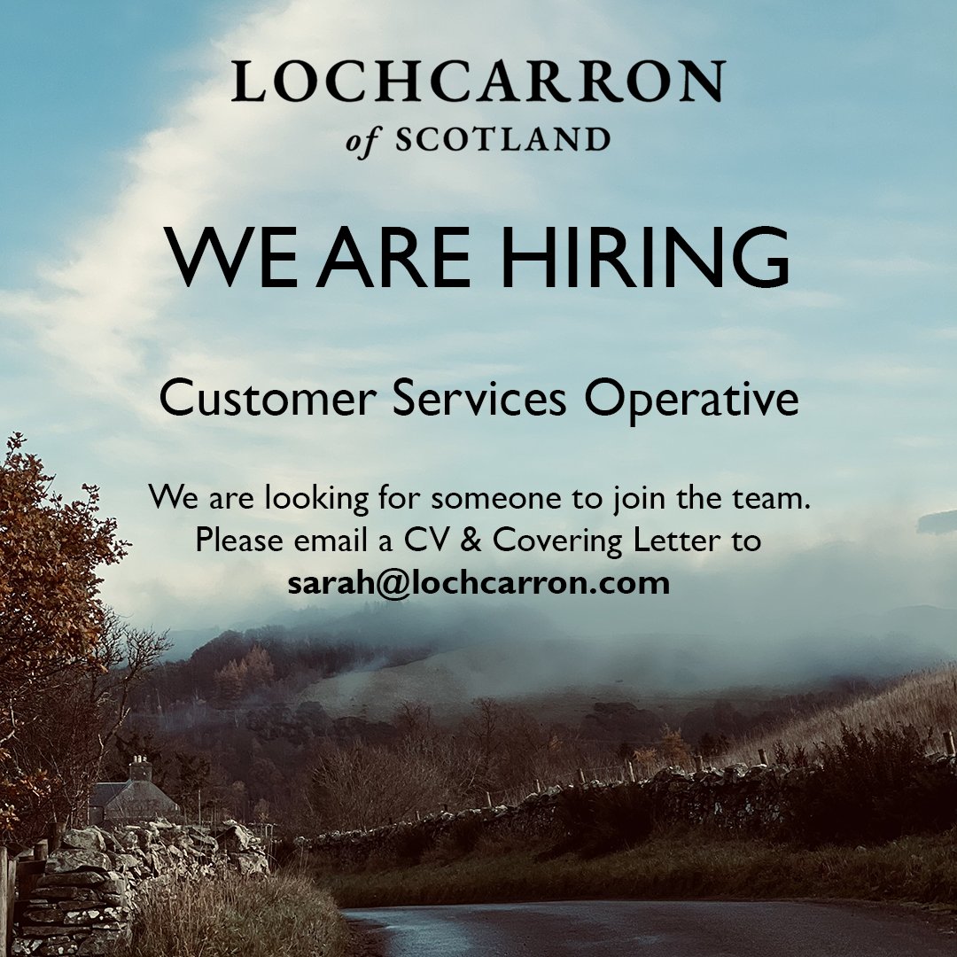 LochcarronofScotland (@lochcarronscot) on Twitter photo We have an exciting opportunity to join our Customer Services team. Please send your CV and cover letter to sarah@lochcarron.com. We would love to hear from you!
For more information about the role | uk.indeed.com/job/customer-s… We have an exciting opportunity to join our Customer Services team. Please send your CV and cover letter to sarah@lochcarron.com. We would love to hear from you!
For more information about the role | uk.indeed.com/job/customer-s…