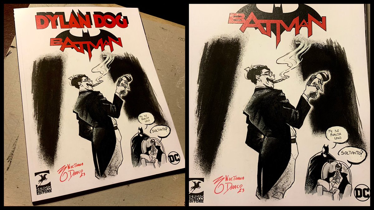 A quite peculiar commission. In order to show how much he believes in me and make me chicken out, my customer asked me to illustrate for him a blank cover of Batman/Dylan Dog (published only in Italy).  #batman #dccomics #DC #Bonelli #dylandog #comics #batmandylandog