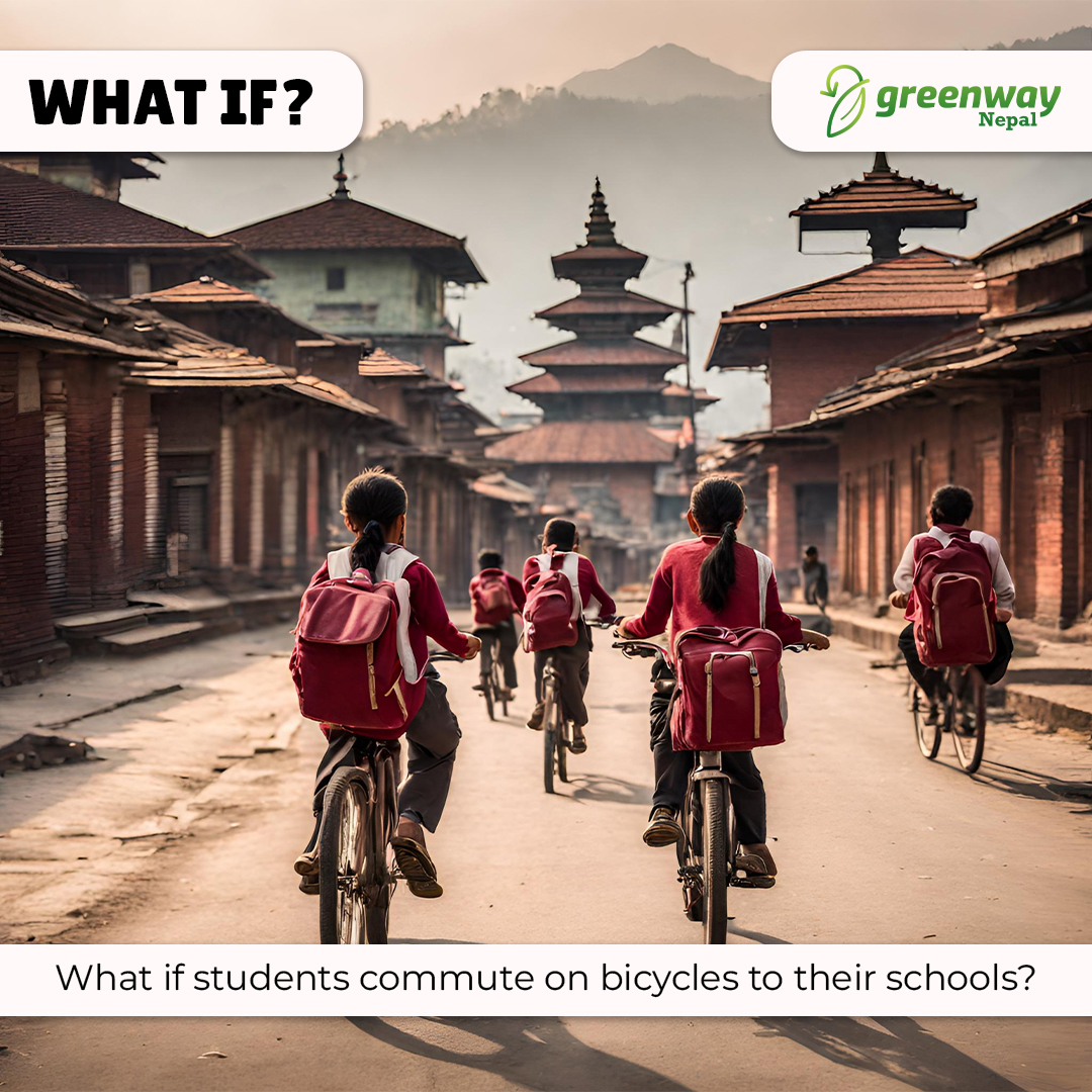 GreenwayNepal's tweet photo. What if all the students commute on bicycles to their school!
#Imagine #WhatIF #AIImage #AI #AIArt #ArtificialIntelligence #Greenway #GreenwayNP #GreenwayNepal #MyWayGreenway #Nepal #AINepal #AIArtNepal #NepalInAI #NepalInAIArt https://t.co/zvomE3RAOW