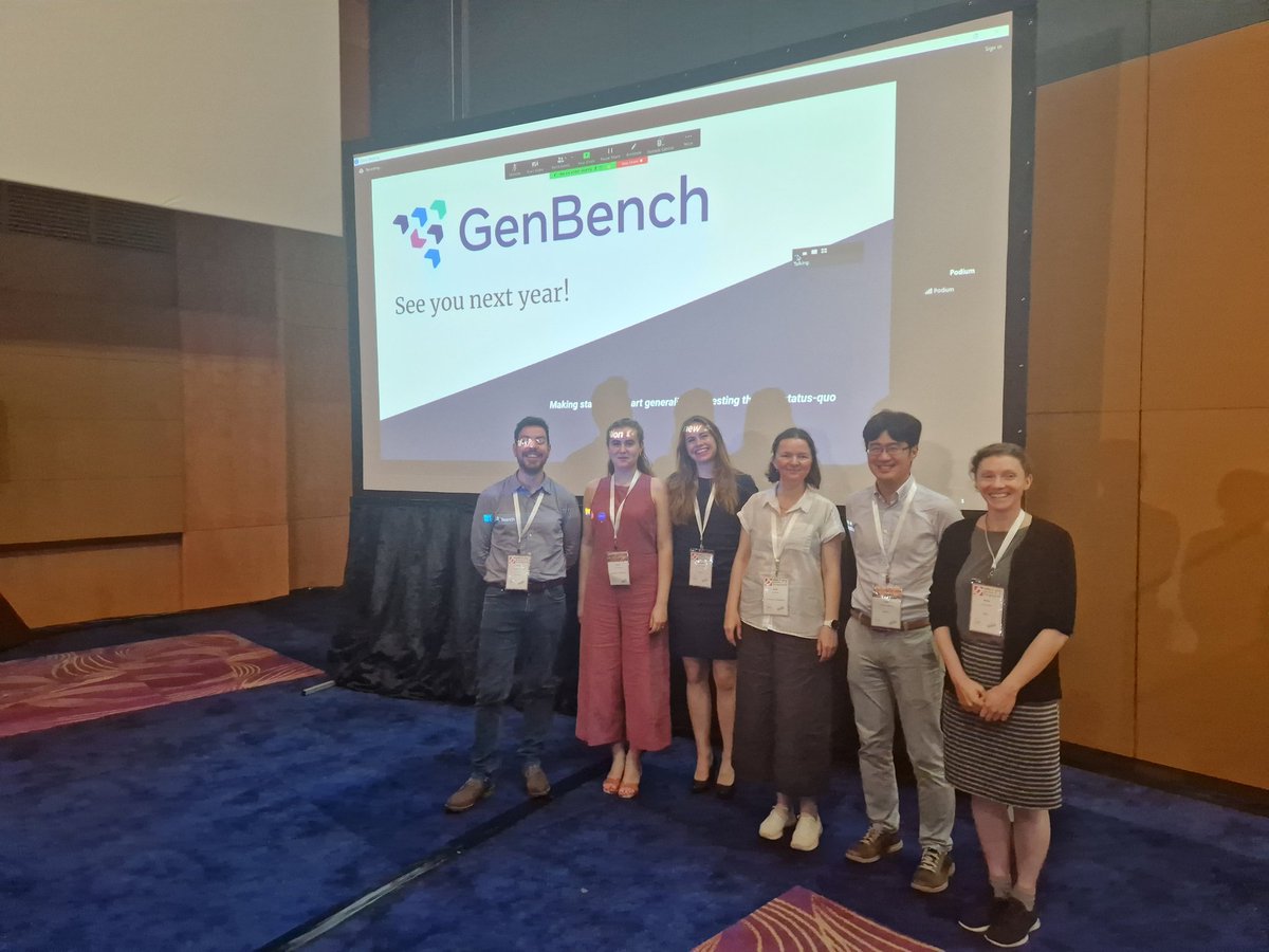 That's a wrap for #genbench2023! 

But good news: We'll be back at EMNLP next year for #genbench2024 😍

Keep an eye on our websites for slides and recordings of our keynote speakers.