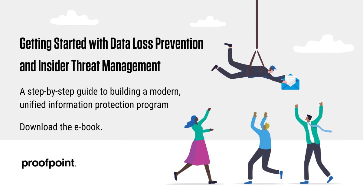 proofpoint's tweet image. Keeping up with #DataLossPrevention can be challenging.

Proofpoint&apos;s step-by-step guide provides insights on improving your #DLP program, #InsiderThreatManagement, and more.

Download now. ow.ly/Xb3m50QfMNk