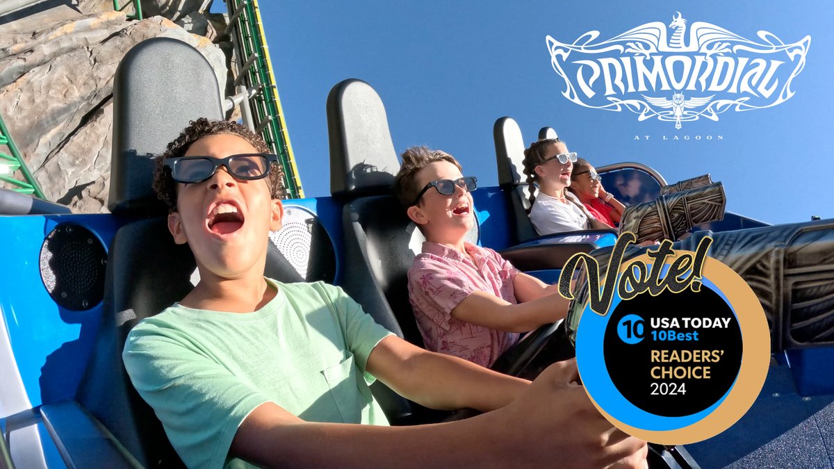 Triotech1's tweet photo. โจOur groundbreaking interactive dark coaster #Primordial at #Lagoon is nominated for @USATODAY's prestigious @10Best New Theme Park Attraction!๐ข
Cast your #vote today!๐โhttps://t.co/13G7Rd0iLf
#triotech #creatorsoffun #USAToday #10BestReadersChoice #BestNewThemeParkAttraction https://t.co/AoVHGAbsrZ