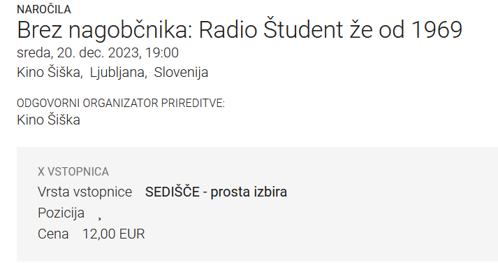 @radiostudent @kinosiska @EventimSi Done! :)