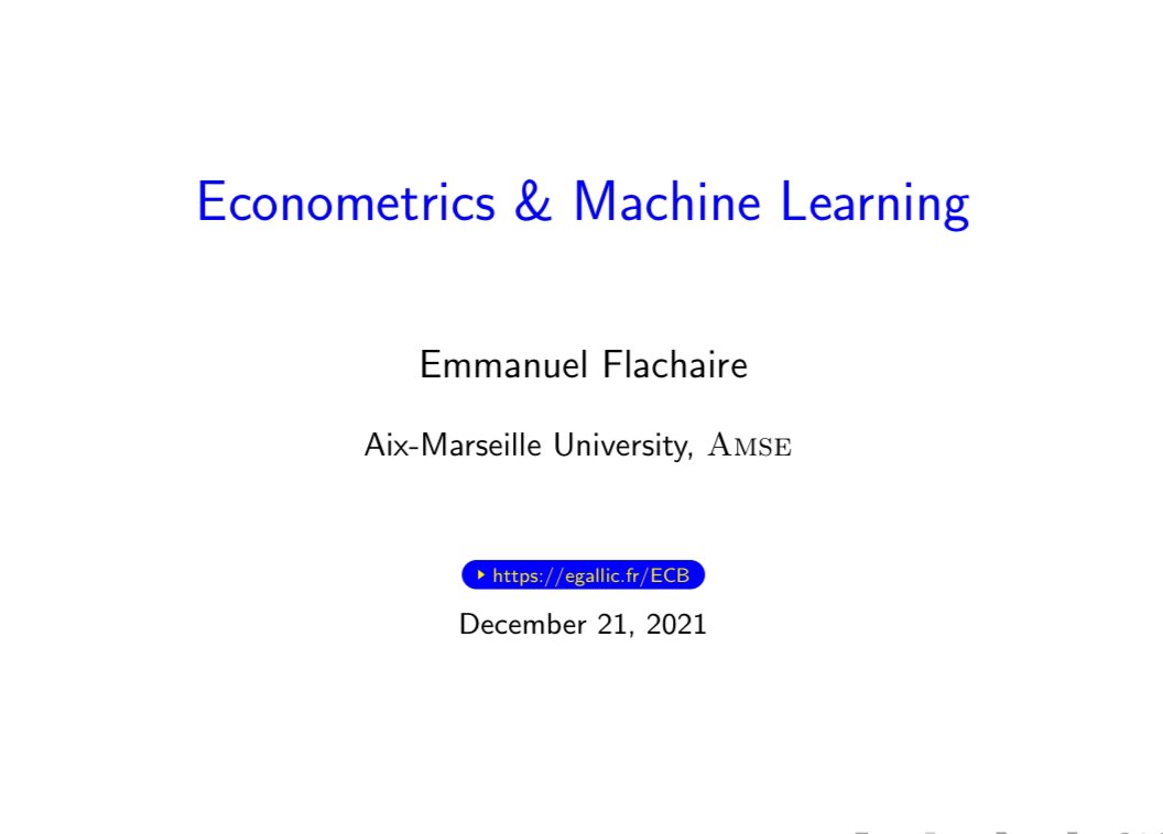 #MakineÖğrenmesi ve #ekonometri ile ilgili Emmanuel Flachaire tarafından hazırlanan, R uygulamalı, oldukça işe yarar notlar içeren güzel bir kurs bırakıyorum aşağıya!
Kaçırmayın…

￼Slaytlar 
🔗egallic.fr/Enseignement/M…

￼R Notları 
🔗egallic.fr/Enseignement/M…

￼Kurs Sayfası…