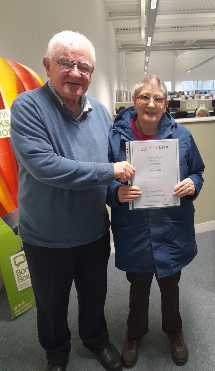 Read Easy Manchester South & West (@readeasymsw) on Twitter photo Philis has spent her whole life not being able to read. A few months ago she joined the <a href="/ReadEasyUK/">Read Easy UK</a> programme and now she is over halfway through. Meeting reading coach Mike twice a week, Philis has made remarkable progress. It has changed her life for the better. Philis has spent her whole life not being able to read. A few months ago she joined the <a href="/ReadEasyUK/">Read Easy UK</a> programme and now she is over halfway through. Meeting reading coach Mike twice a week, Philis has made remarkable progress. It has changed her life for the better.