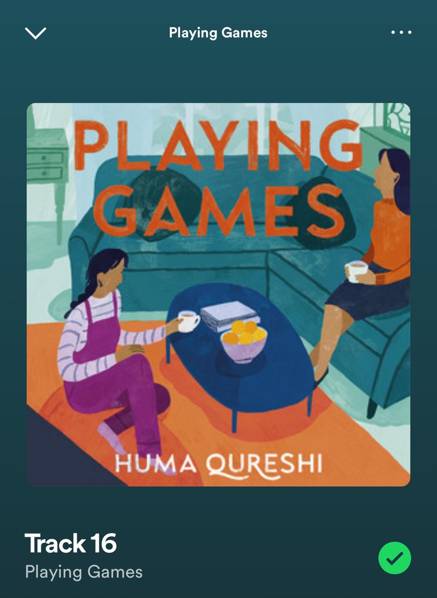 Barely reading these days but the audiobooks are helping. Last one was Huma Qureshi’s Playing Games. I found it endearing, I’m a fan of stories about sisters and also find differing impacts of shared grief interesting. One of @candidbookclub recs! This is on Spotify btw