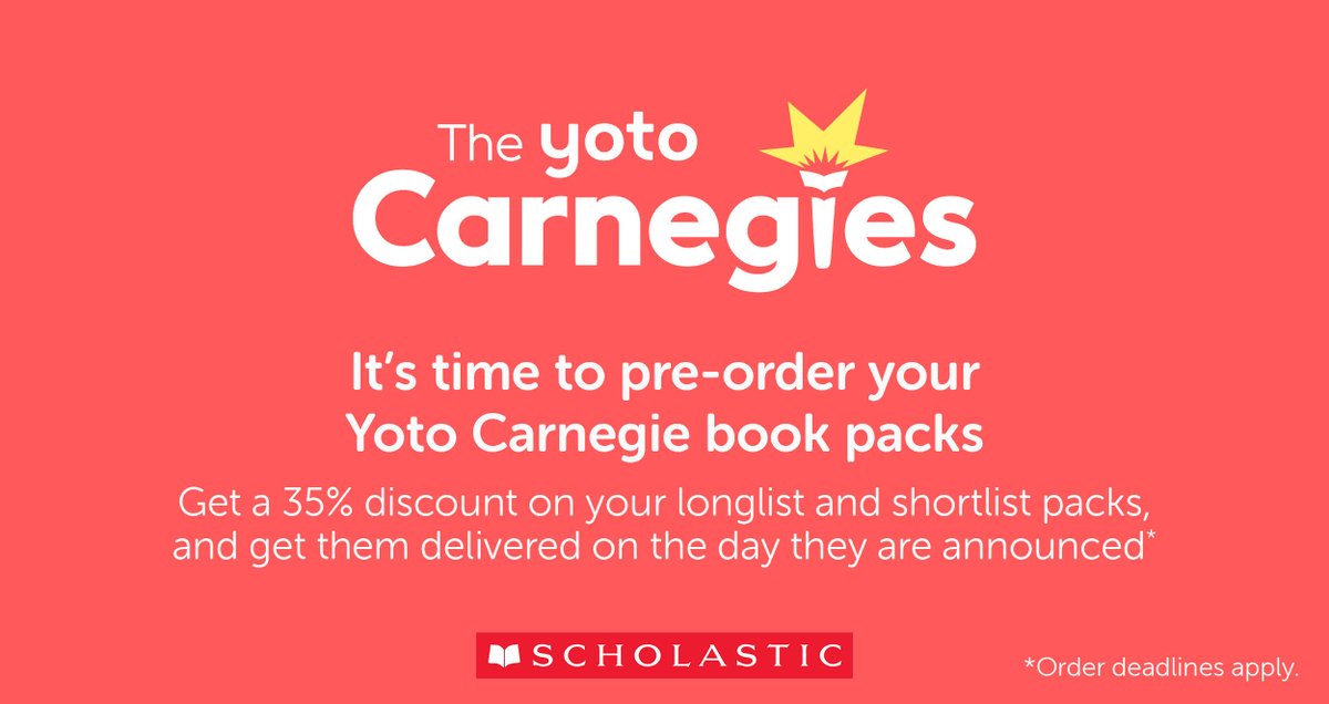 Get a 35% discount when you order your @CarnegieMedals book packs from Scholastic! As the Official Book Supplier, we will also deliver your book packs the day they are announced. scholastic.co.uk/carnegies