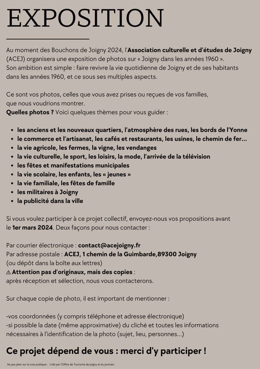 Nous recherchons des photos de #Joigny dans les années 1960. Contactez-nous (coordonnées 👇). #photographie #ACEJ