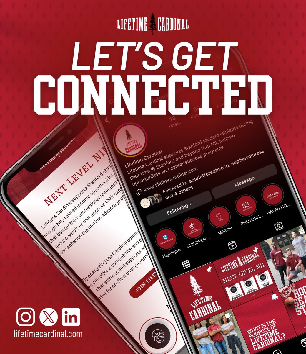 Are you looking to get connected? Follow Lifetime Cardinal on social to tune in to what my teammates and I are up to and how to get involved in the new wave of next level NIL! <a href="/Lifetime_Card/">Lifetime Cardinal</a>