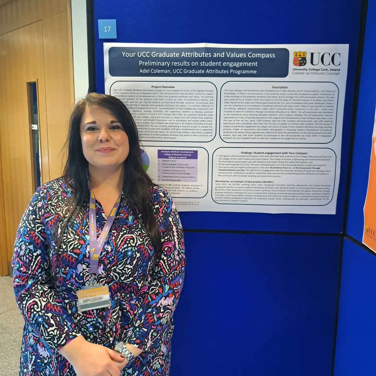 UCC Graduate Attributes Programme (@uccgrattributes) on Twitter photo Thanks <a href="/UCC_CIRTL/">CIRTL (Archive)</a> for organising a fantastic Teaching & Learning Showcase 👏
We had posters on:
⭐Your UCC Graduate Attributes and Values Compass: preliminary results on student engagement
⭐Enhancing students' digital fluency and employability with @ucclibrary & @uccskills Thanks <a href="/UCC_CIRTL/">CIRTL (Archive)</a> for organising a fantastic Teaching & Learning Showcase 👏
We had posters on:
⭐Your UCC Graduate Attributes and Values Compass: preliminary results on student engagement
⭐Enhancing students' digital fluency and employability with @ucclibrary & @uccskills