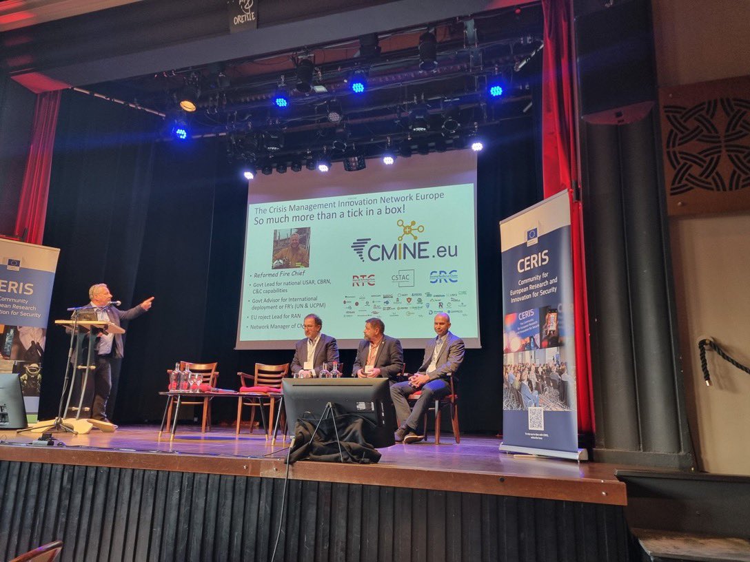 Today is Responder Technology day in Brussels. Big thanks to <a href="/TeamAware_EU/">TeamAware</a> for establishing the project cluster and to <a href="/CMINE_EU/">CMINE</a> for growing it 👏