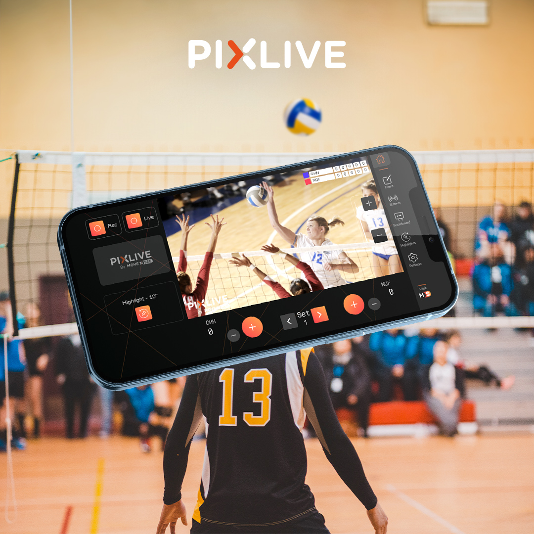 Film sport by hand with an iPhone/iPad on Pixlive by Move 'N See
Live stream with a scoreboard FOR FREE
Share the best actions
Replay the highlights during the live
Add your banner and logo
Soccer, Basket, Hockey, US football, Handball, Rugby, Lacrosse, Volley, Squash, Badminton