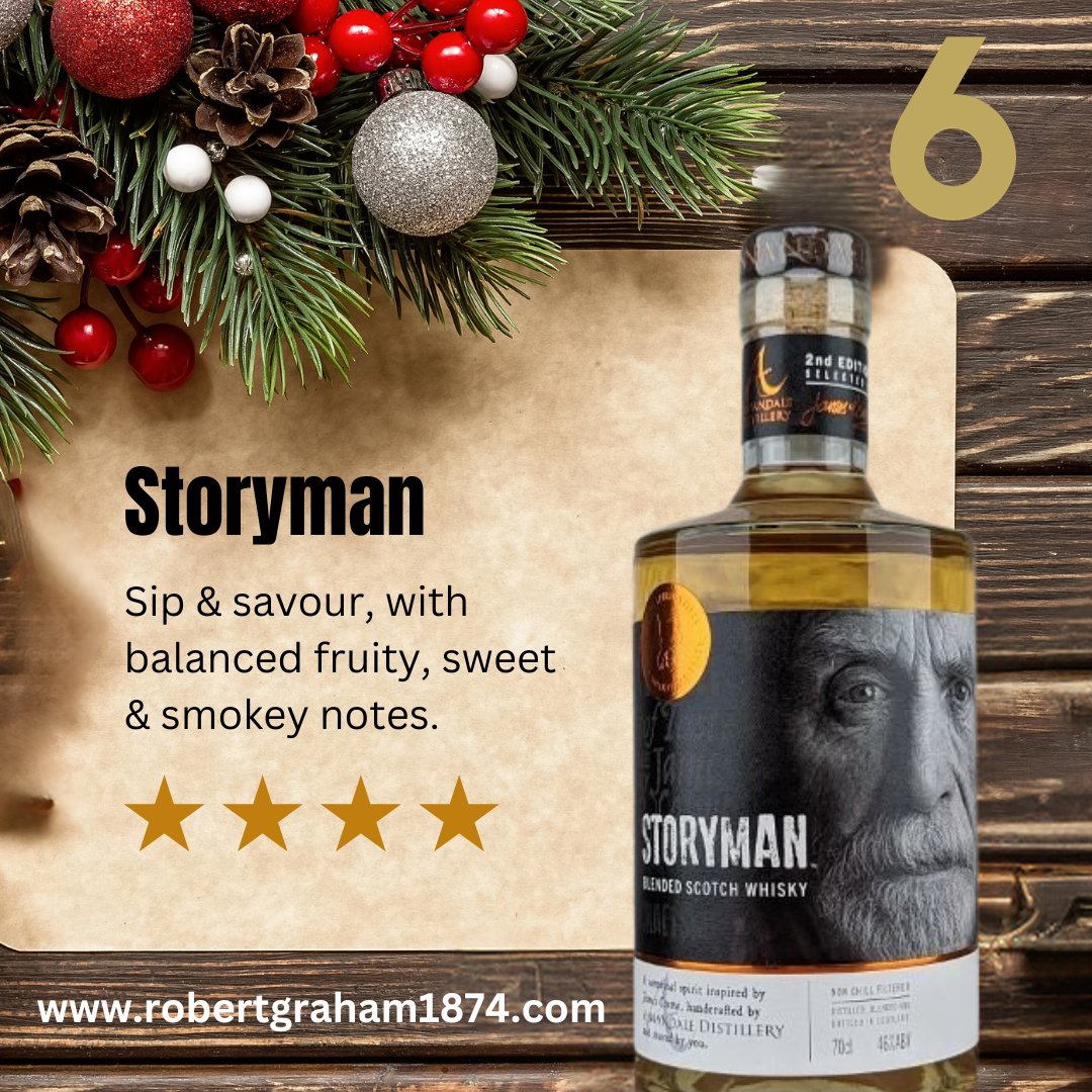 What’s next in the Robert Graham 1874 Unconventional Advent Calendar:
🥃🔥 Unwrap the Unexpected! 🔥🥃
Sip & savour the sweet & smokey flavours of Storyman whisky. 
#robertgrahamuncoventionaladventcalendar #christmaswhisky #christmasscottishgifts #robertgraham1874 #storymanwhisky