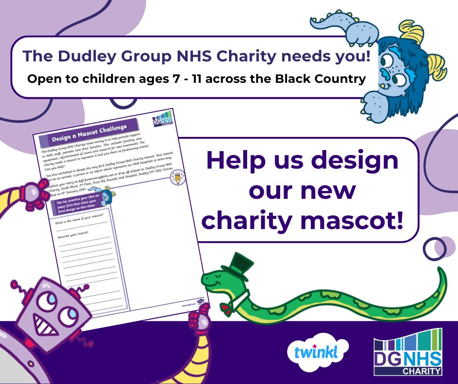 DGNHS Charity 💙 (@dgnhscharity) on Twitter photo Our charity is inviting children, ages 7-11 to design a mascot for <a href="/DGNHSCharity/">DGNHS Charity 💙</a> to feature in our content & events. The deadline is the 8th Jan & the lucky winner will receive a special invitation to a one to one session with an Illustrator, bringing the winning idea to life! Our charity is inviting children, ages 7-11 to design a mascot for <a href="/DGNHSCharity/">DGNHS Charity 💙</a> to feature in our content & events. The deadline is the 8th Jan & the lucky winner will receive a special invitation to a one to one session with an Illustrator, bringing the winning idea to life!