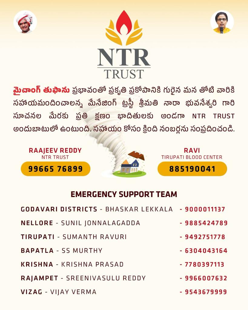 cyclone helpline Numbers
@ntrtrust @ManagingTrustee

#Mychang