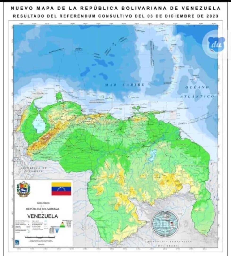intt_zaraza's tweet photo. ¡El Esequibo es nuestro! Nuevo Mapa de Venezuela, una victoria que fue el resultado de la unión, el compromiso y la participación.
#elesequiboesdevenezuela
#mapadevenezuela https://t.co/P7oyDpdjt6