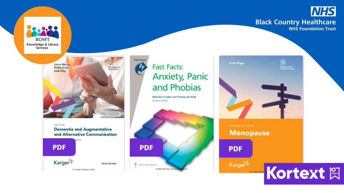 160 Karger Fast Facts titles are now available
@Kortext for all NHS staff and students. Covering a wide range of clinical topics, if you're searching the NHS Knowledge and Library Hub you will be able to access these titles automatically. #NHS #FastFacts #Evidence