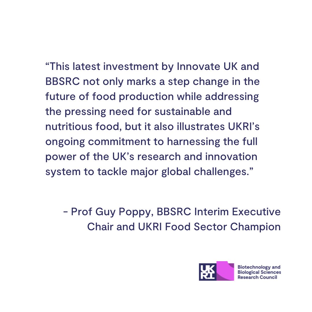 With @innovateuk we’re investing £15.6m in 32 projects that will help us produce food in a more environmentally friendly way: ukri.org/news/15-6-mill…