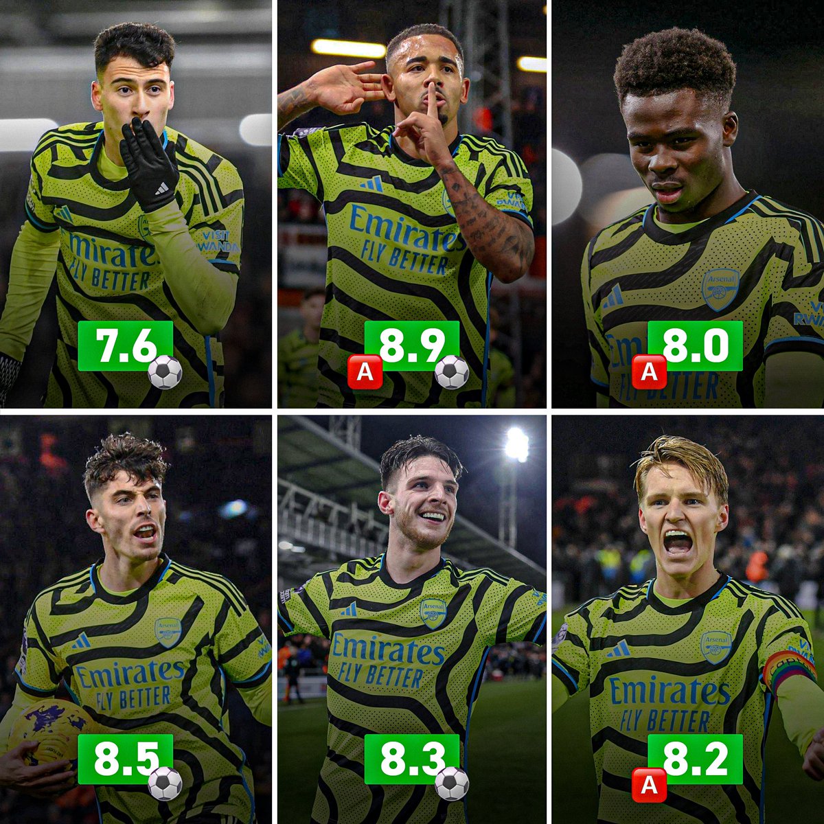 now_arsenaI's tweet image. All of Arsenal’s front six that started the game picked up at least one goal contribution against Luton last night.

Together, they stepped up. 💪🏼