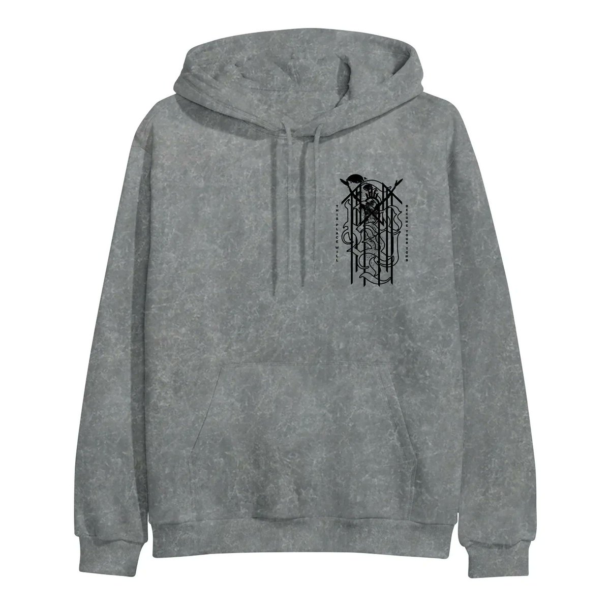 THIS PLACE WILL BECOME YOUR TOMB GREY MINERAL WASH HOODIE

👉Shop now link in Bio.