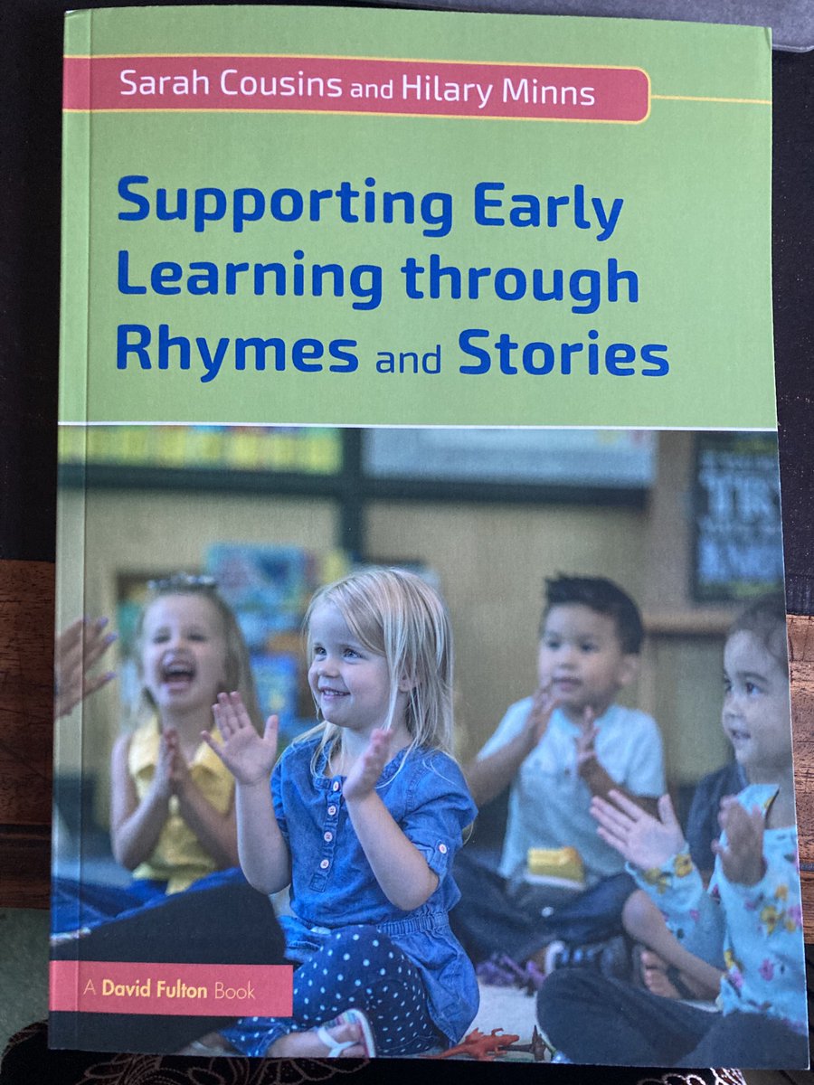 SBCousins's tweet image. Pleased to receive a hard copy of our book. Three theoretical chapters with a range of important headings followed by practical chapters with rhymes and stories and ideas of how to bring these to life. A privilege to work with Hilary Minns ⁦@CLLWarwick⁩ @@