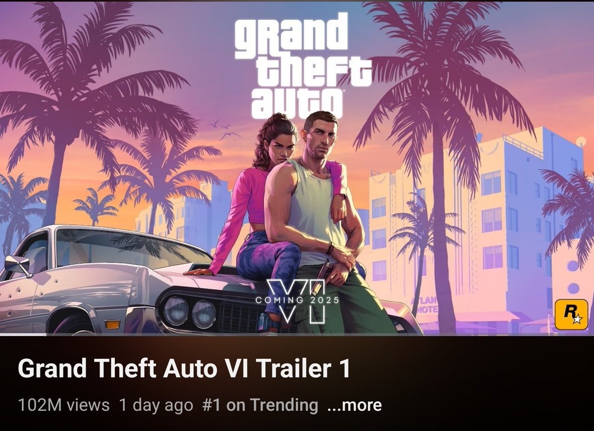 GTA 6 beat GTA 5 trailer views in just 24 hours 🤯
#GTA6 #GTAVI #GTA6trailer