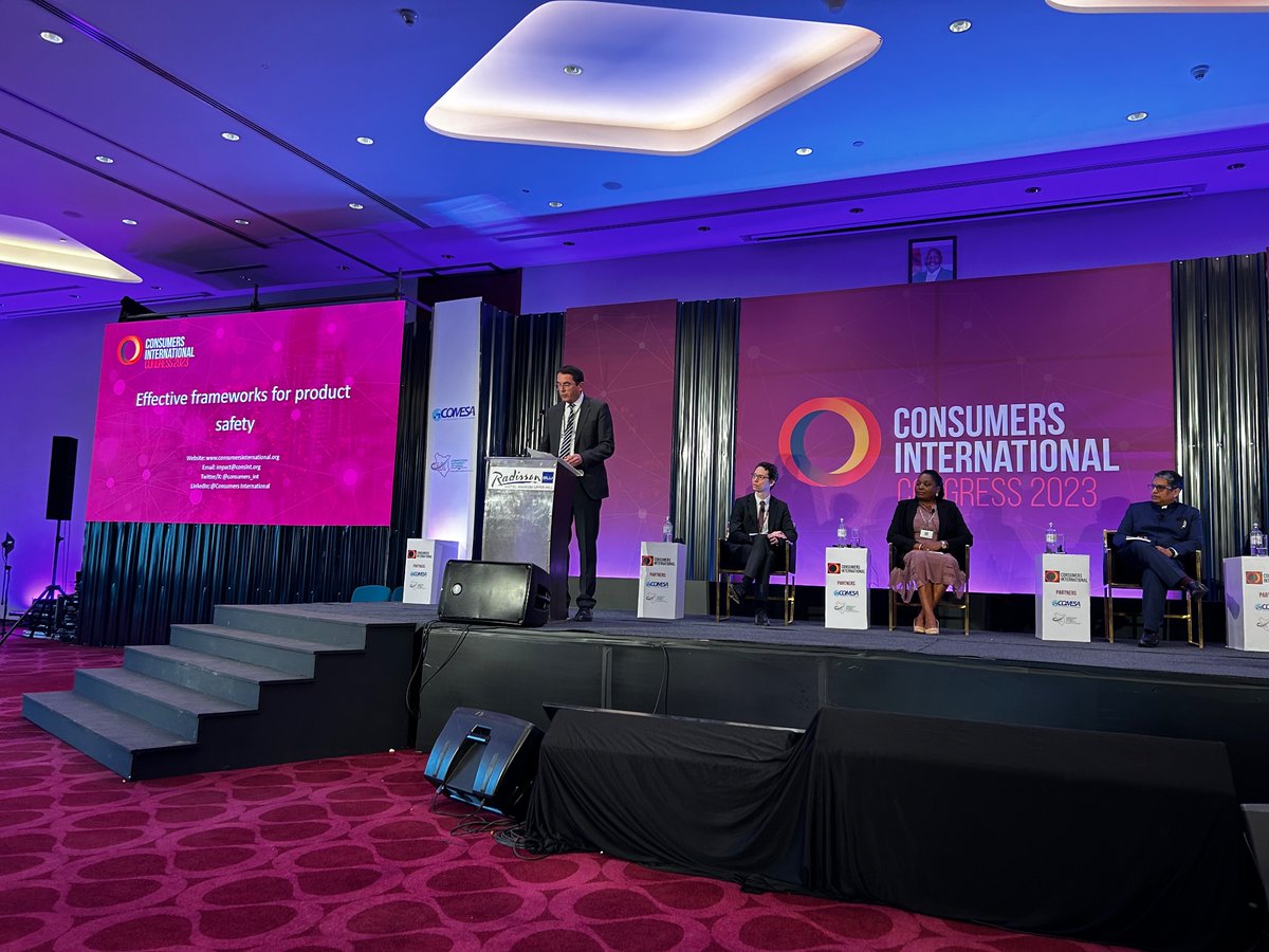 🟠STARTING NOW: Effective frameworks for product safety. #GlobalCongress2023

Unsafe products have proliferated on the new digital marketplace. 

In this session <a href="/ErinLTurner/">Erin Turner</a>, Rose Mpofu (<a href="/CCZ_263/">Consumer Council of Zimbabwe</a>), Rainer Ettel, Rajdeep Datta, Jan Tscheke (<a href="/OECD/">OECD ➡️ Better Policies for Better Lives</a>), Manorama Mathur Dabidin discuss