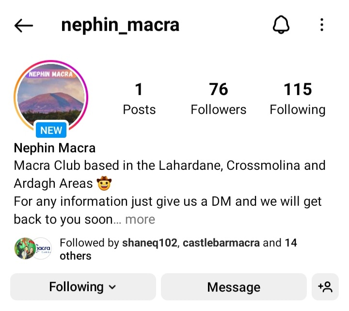 Mayo Macra (@mayo_macra) on Twitter photo We have a newly established club in Mayo, delighted Nephin Macra is up & running, & you can now follow them on Instagram! All are welcome to get involved, so contact us or the club page if you or friends and family would like to find out more! #macra
instagram.com/nephin_macra?u… We have a newly established club in Mayo, delighted Nephin Macra is up & running, & you can now follow them on Instagram! All are welcome to get involved, so contact us or the club page if you or friends and family would like to find out more! #macra
instagram.com/nephin_macra?u…