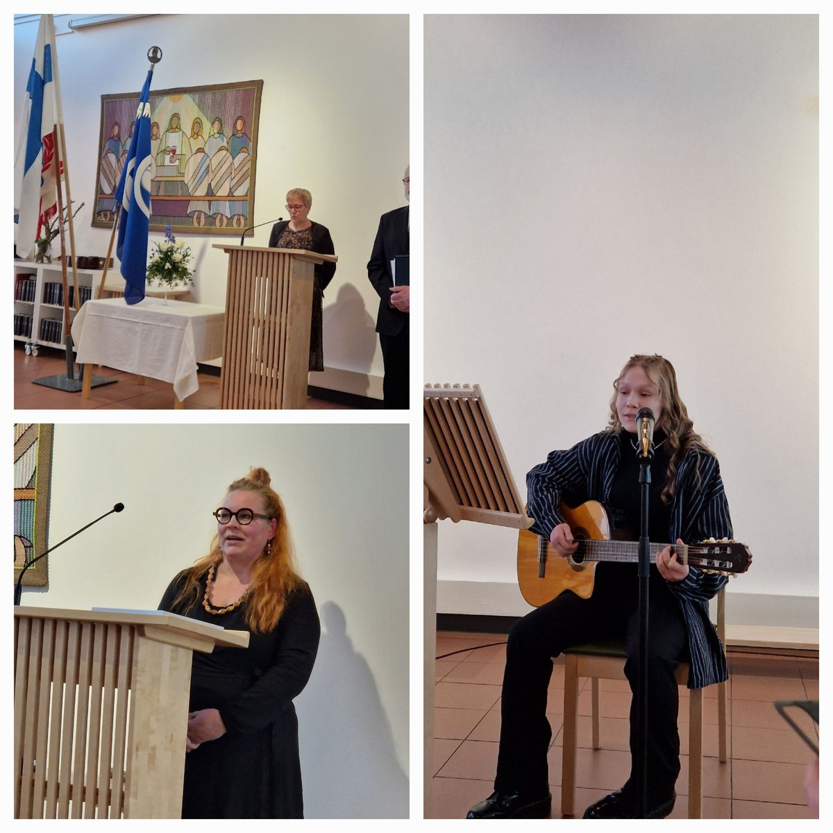 Uusivir1's tweet photo. Itsenäisyyspäivää juhlittiin taas arvokkaasti. Jumalanpalveluksella ja seppeeleen laskulla aloitettiin. Juhlassa oli monipuolinen ohjelma. Kulttuuripalkinnon sai Jaana Öljymäki. Itse sain pitää juhlapuheen. #Haapajärvi #itsenäisyyspäivä https://t.co/yWhziNuq2V