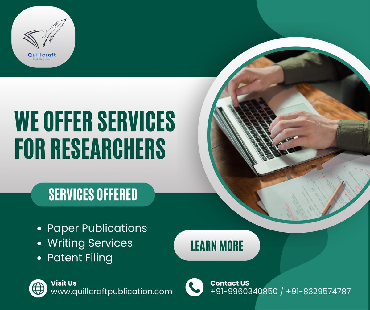Empowering researchers worldwide with top-notch services:

#researchers #services #ResearchServices #research #paperpublication #writingservices #writing #writers #professionalwriting #patent #patentfiling #professor #university #lecturer #teachers #PhD #HigherEducation