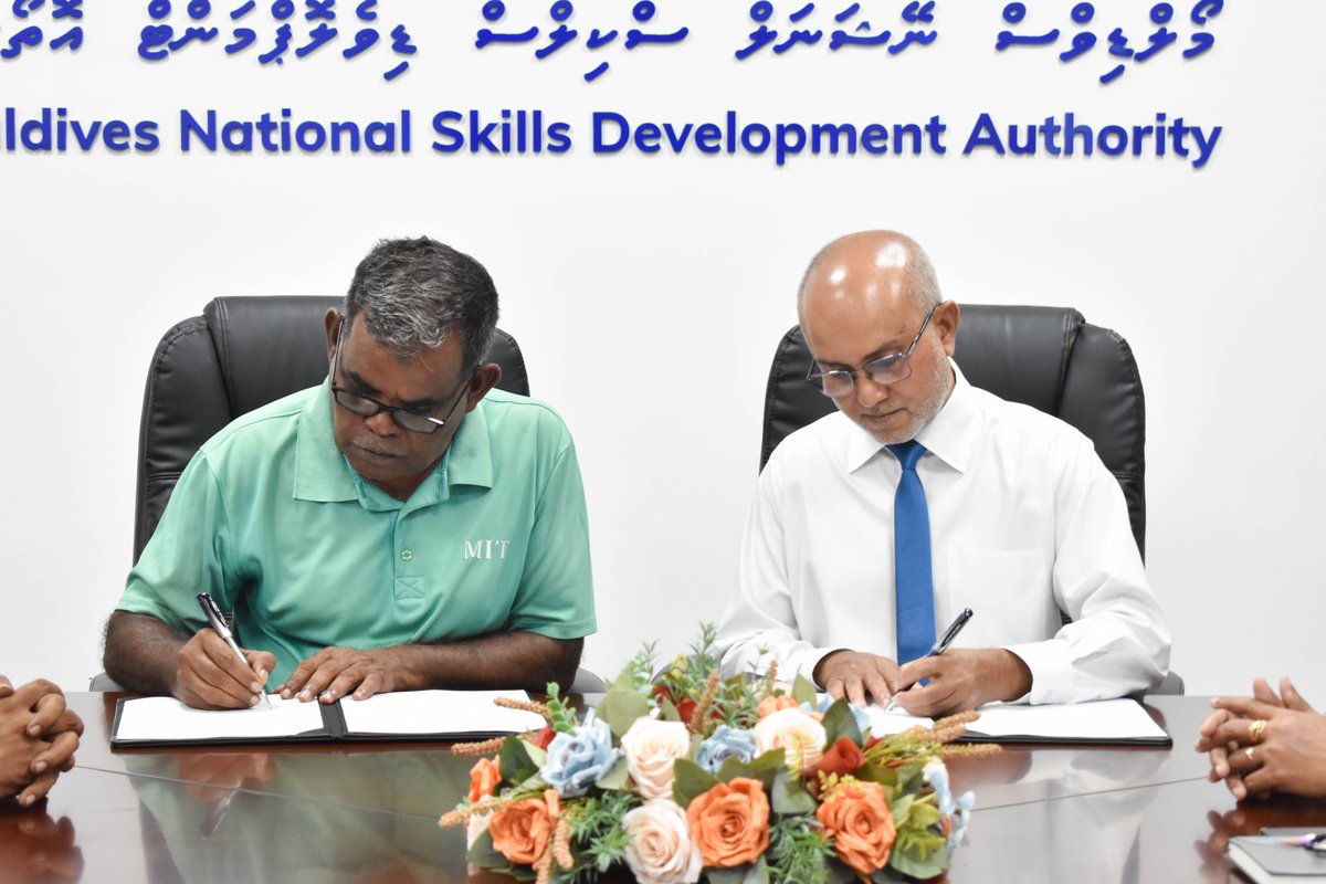 Consultancy contract was signed with Maldives Institute of Technology to develop new National Competency Standards on Fisheries Sector, Tourism Sector, and Tourism Related Construction Sector with the training package under MEERY project. @MoHEmv @mitmaldives @MEERYProject