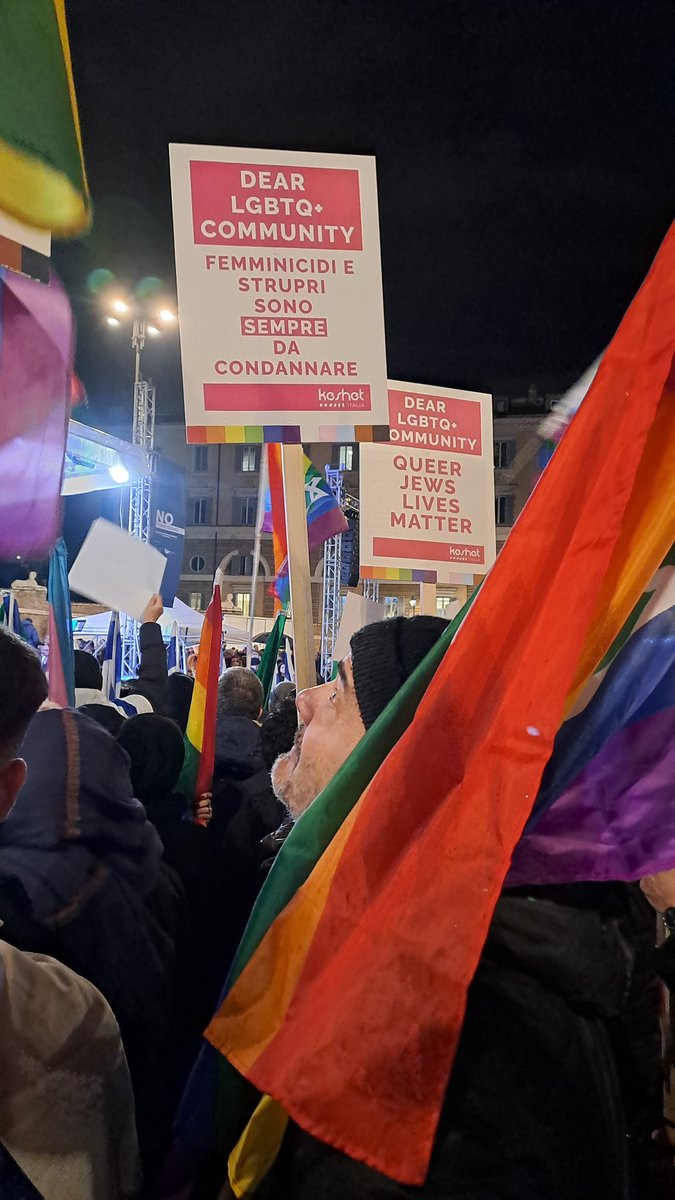 DavidKeshet's tweet photo. I ns cartelli parlano da soli!🏳‍⚧🏳️‍🌈✡️Grande successo ieri contro #NOantisemitismo #NOterrorismo con @ucei_it @romaebraica tanti @follower grazie @CertiDiritti @yurigu @gaycenter_it #PartitoGay #DiGayProject #6dicembre @MarrazzoFab @tavellik @Ava_Naghila  @follettin89 @elio_vito https://t.co/ju72EVTJmn