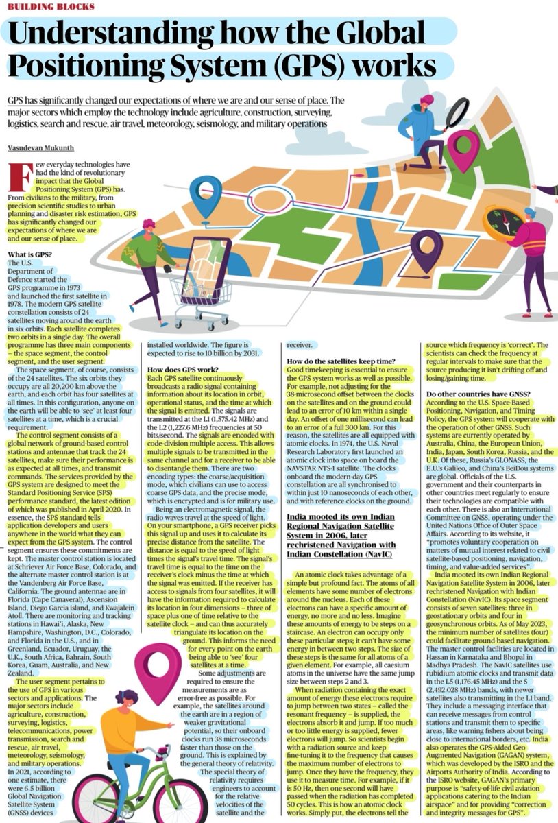imRavikantYadav's tweet image. #GPS 

&apos;Understanding how the Global Positioning System (GPS) works&apos;

:Well explained by Vasudevan Mukunth 
@1amnerd 

#GlobalPositioningSystem
#USA 
#satellite #Civil #Military #RadioWaves 
#Russia #GLONASS 
#EuropeanUnion #Galileo
#China #BeiDou
#India #NavIC 

#UPSC 
Source:TH