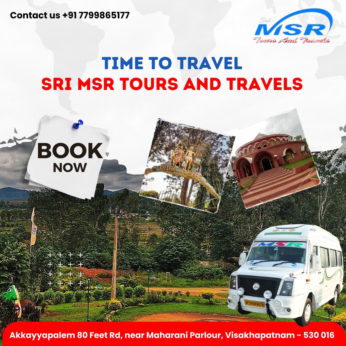 SRI MSR Tours and Travels – where every mile becomes a memory and every destination a discovery!

Book your trip today!
📞 +91 77998 65177

#ExploreWithSRI #MSRToursAndTravels #DiscoverYourWorld #WanderlustJourney #TravelGoalsAchieved #SeetheWorldWithSRI #AdventureAwaitsYou