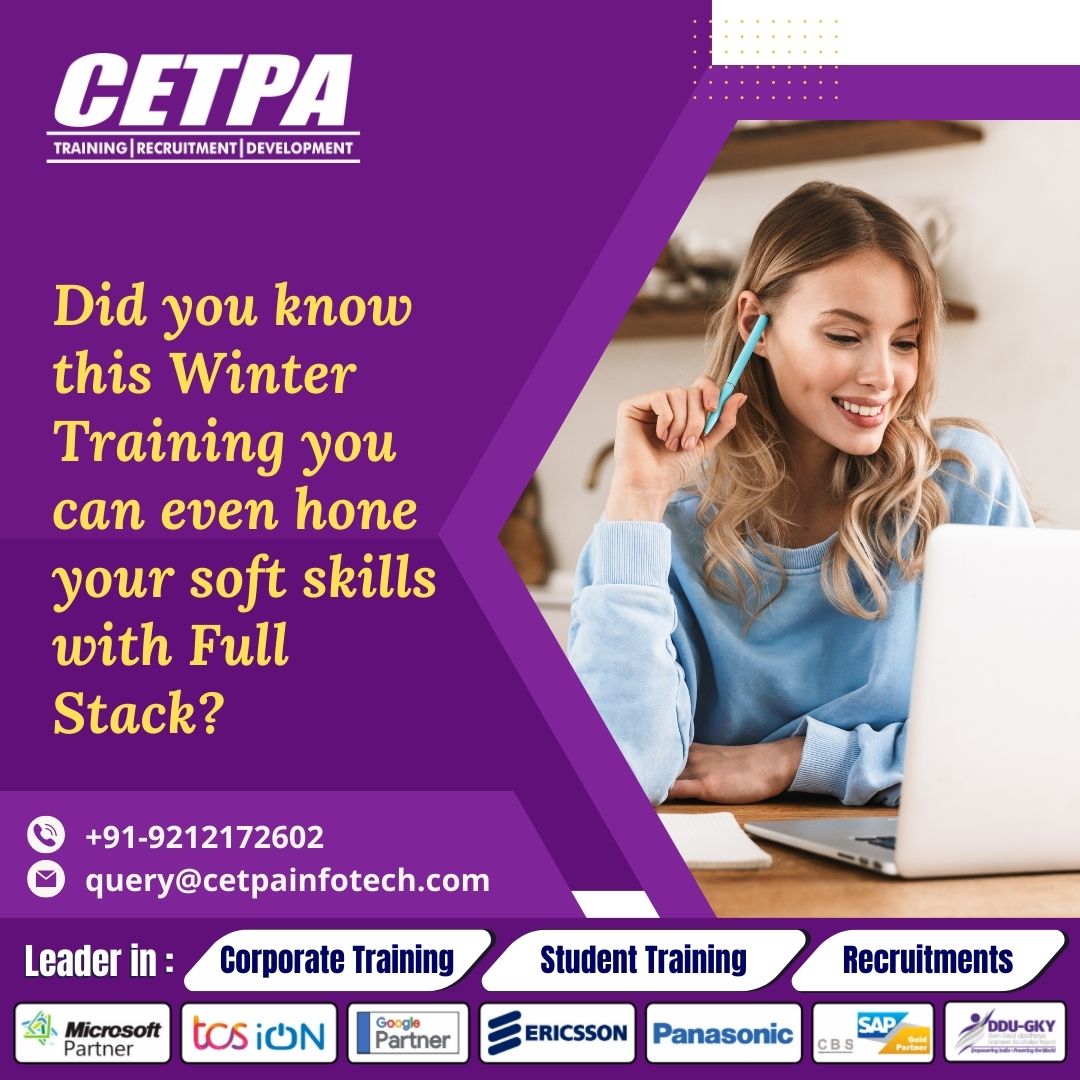 cetpainfo's tweet image. Collaborate, Communicate and learn Problem Solving skills along with Coding, during this Winter Training in Full Stack? Connect with us to know more.
👉Click here: bit.ly/3AFvgMb
#cetpainfotech #fullstackcourse #onlinetraining #technology #ITTraining #fullstacktraining