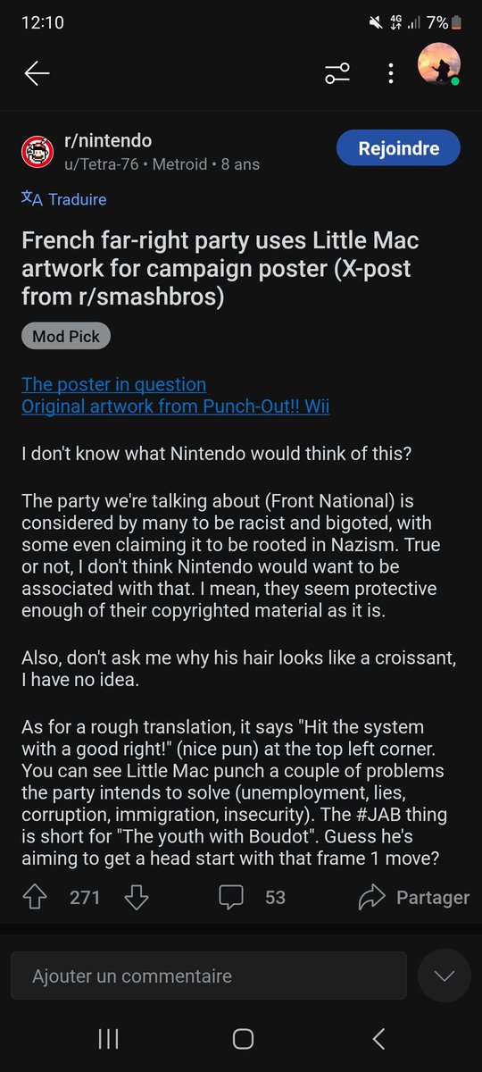 Meuh_then_Meuh's tweet photo. Je viens d'apprendre que le FN avait utilisé Little Mac pour une campagne en 2015 je suis plus la même personne https://t.co/kxG6Gk9BnN