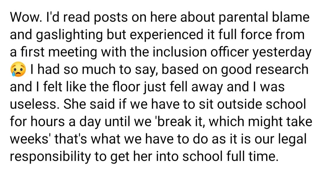 Here's a message from a parent in a community I belong to, for parents whose children are struggling. The 'advice' here isn't uncommon. It is, however, wrong & very dangerous. It's like making a child stare at a fire & thinking they'll eventually want to walk into the flames.