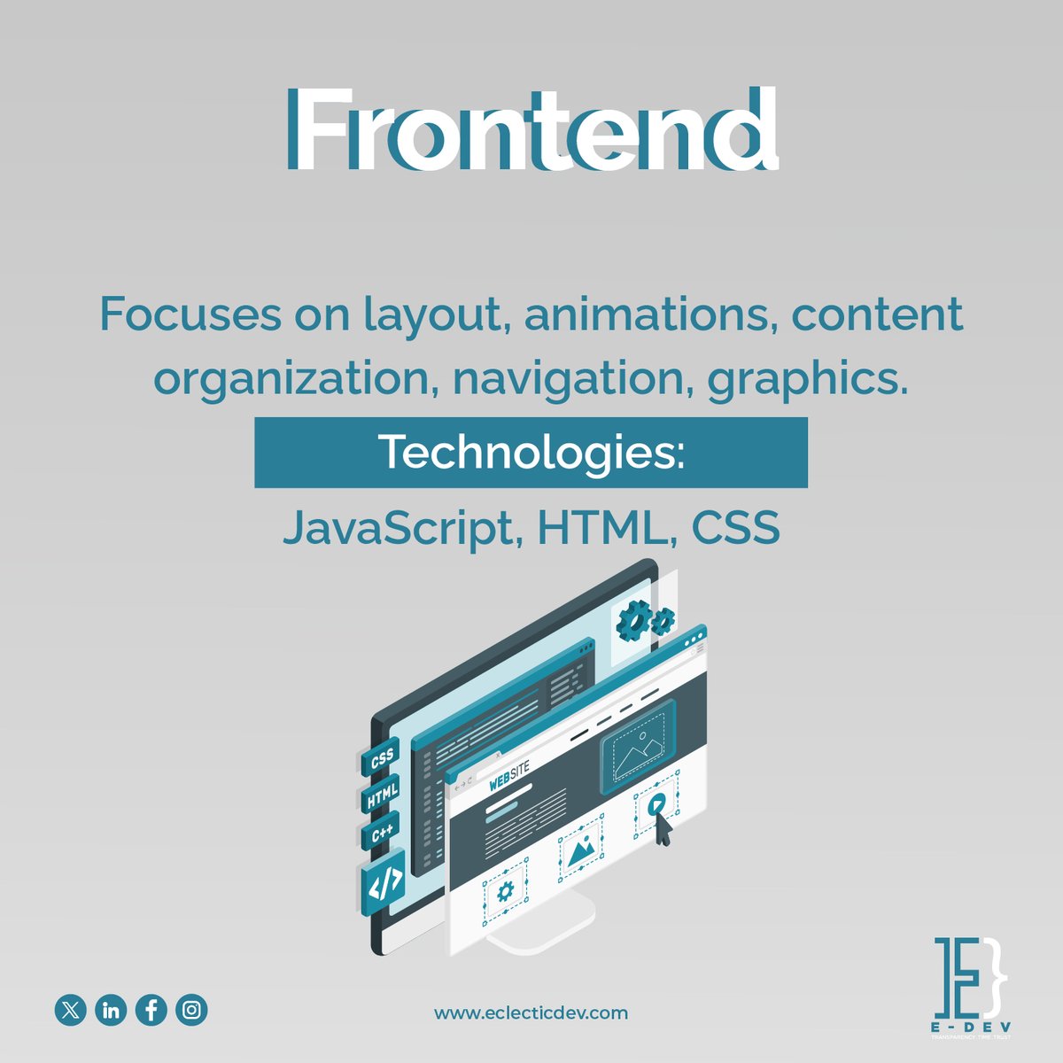 eclecticdeve's tweet image. Front-end for aesthetics, back-end for functionality.
A perfect blend to create a seamless digital experience. 👩‍💻👨‍💻

#e_dev #eclecticdevelopment #eclecticdesign #mobileapplication #application  #development #appdevelopment #frontend #backend #fullstackdeveloper