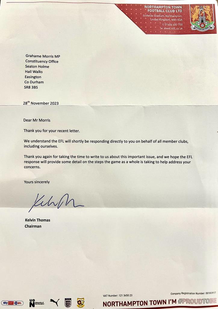 grahamemorris's tweet photo. Full credit to @ntfc #ShoeArmy first club to acknowledge letter about #HeadSafeFootball. Look forward to meeting with the @EFL to discuss how we can support and protect past, present and future players from football-related brain disease. @headsafecharity https://t.co/ce1xyx7AGx