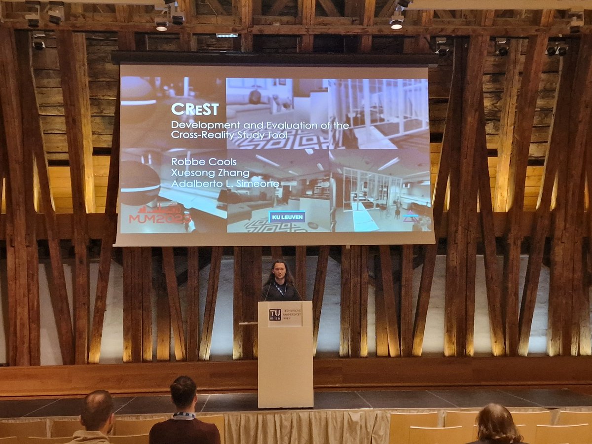 ARIA (@arialeuven) on Twitter photo <a href="/RobbeCools95/">Robbe Cools</a> presentino his work on CReST: Design and Evaluation of the Cross-Reality Study Tool at #MUM2023 <a href="/RobbeCools95/">Robbe Cools</a> presentino his work on CReST: Design and Evaluation of the Cross-Reality Study Tool at #MUM2023