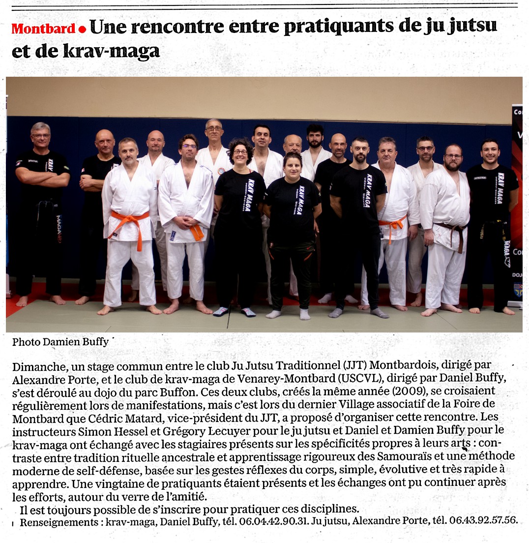 dam_buffy's tweet photo. Retour sur l'article du @Lebienpublic sur notre stage commun organisé avec le Ju Jutsu Traditionnel Montbardois, le dimanche 19 novembre 2023 au Dojo du Parc Buffon à Montbard. https://t.co/Fvb89OfIZv