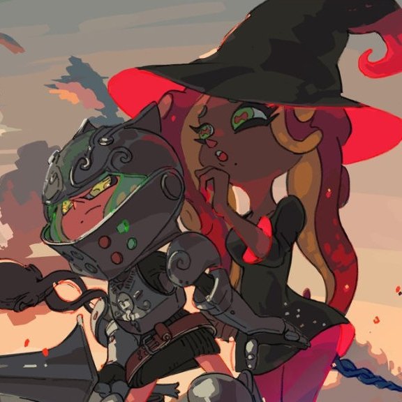 FernShawArt's tweet photo. I really love the fact that Marina is like. A highly trained weapon engineer who could probably turn a toaster and a bottle of orange juice into a lethal bomb

But this stupid 4'9ft tall squid just has to go "stay back I'll protect you" and Marina feels a thousand times more safe https://t.co/bJB4RIhzAG