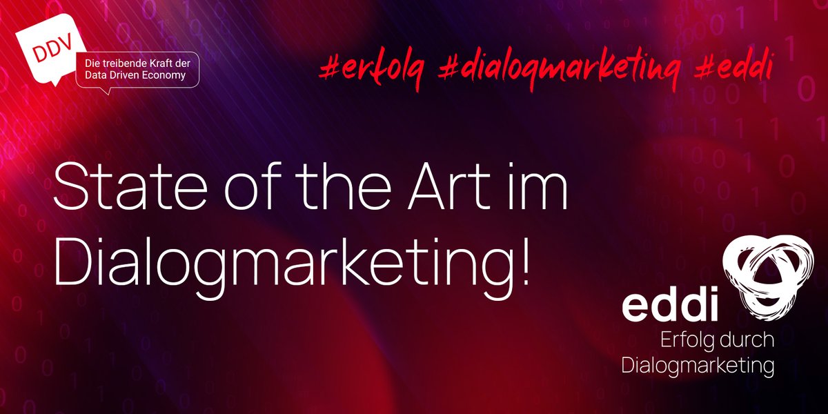 Nominieren Sie noch bis zum 15. Dezember 2023 Ihre Favoriten für die Auszeichnung mit dem EDDI-Award in den Kategorien BtoB und BtoC. 🏆🌟 #eddiaward #dialogmarketing #unternehmensstrategie #erfolg

▶️Hier gehts zur Nominierung: bit.ly/3Nb3OwT