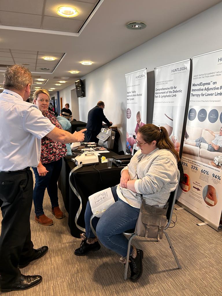 Huntleighdiag's tweet image. There's no better way to get an understanding of how #WoundExpress could help help venous leg ulcers than trying it on!

If you're at @jcnreport's study day in Doncaster, make sure to pay us a visit. (You could even win yourself a Doppler).